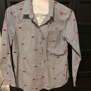 JCREW LIPS PRINT CLASSIC FIT SIZE 4